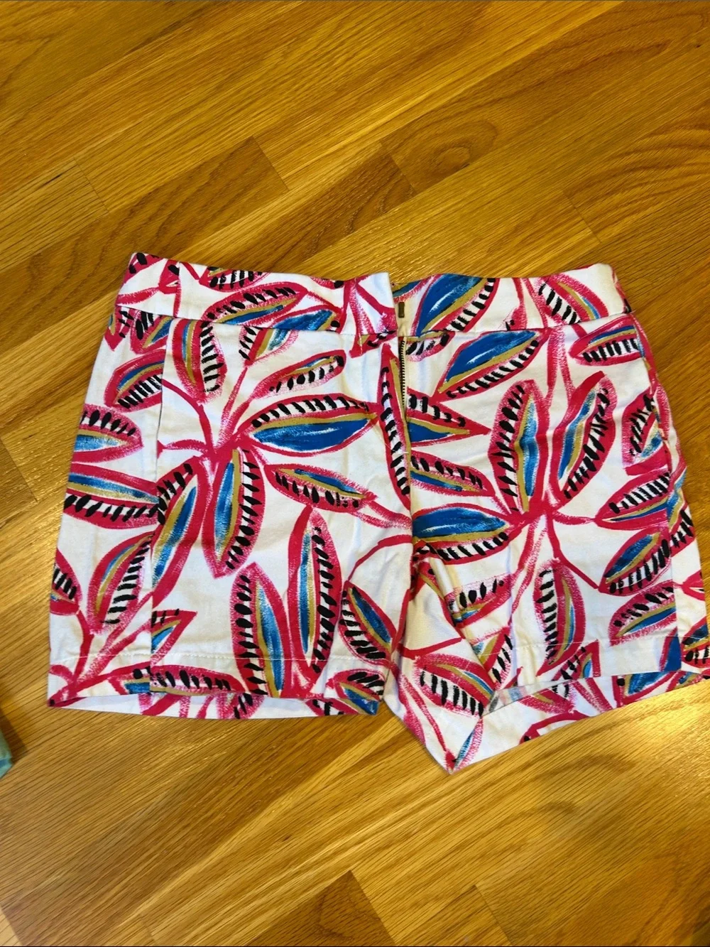 J. Crew Women’s Shorts Trio - Teal, Pink Leaf Print, Chambray Blue